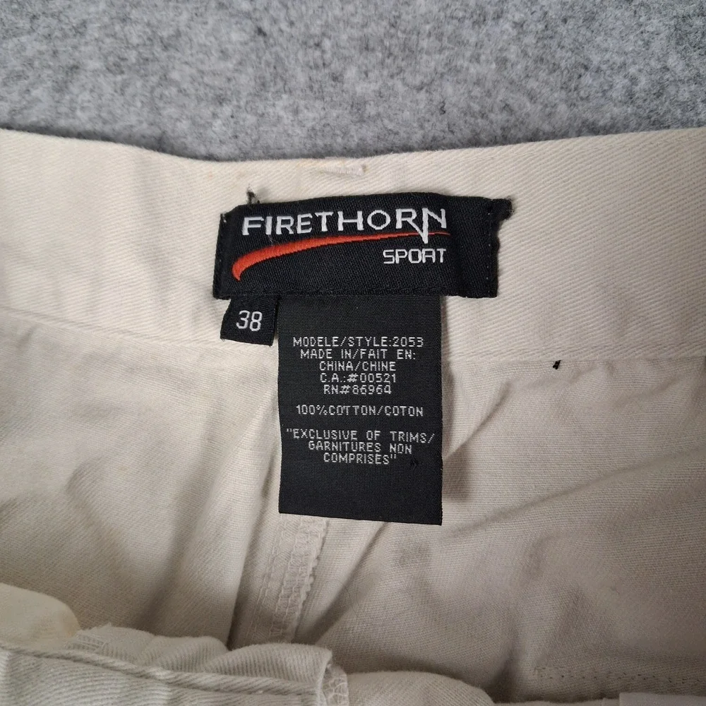 Firethorn Sport Cargo Shorts‎ Mens 38 Tan Cotton Twill Multi Pocket Casual